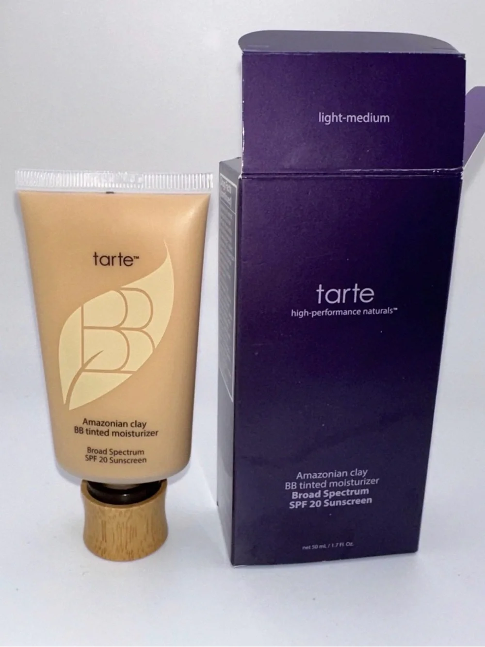 tarte BB Tinted Moisturizer - Beige and Deep Purple Packaging